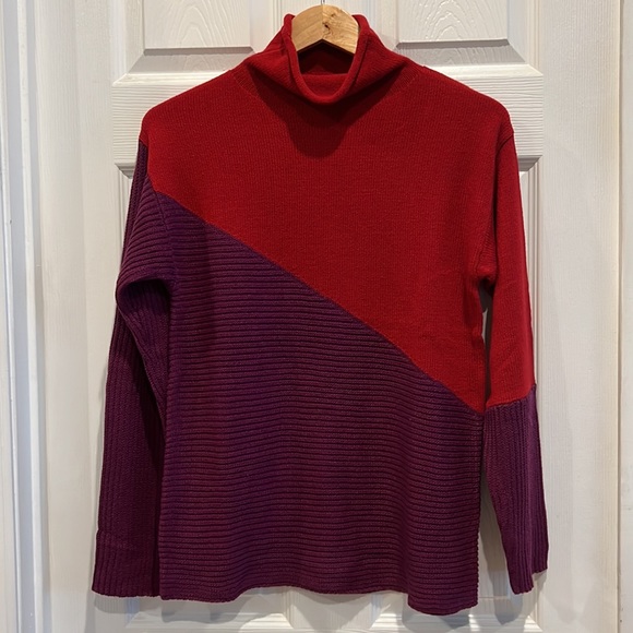 NWT New York and Company Colorblock Mock Funnel Neck Sweater - Picture 10 of 10